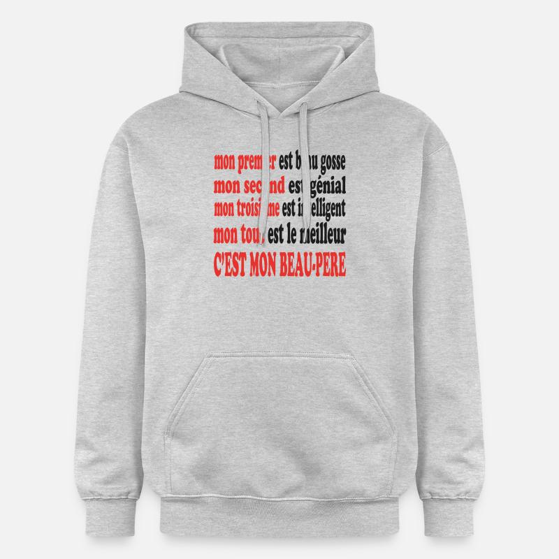 Mon Beau Père est beau - Sweat à capuche Softstyle® Gildan Unisexe - gris clair chiné