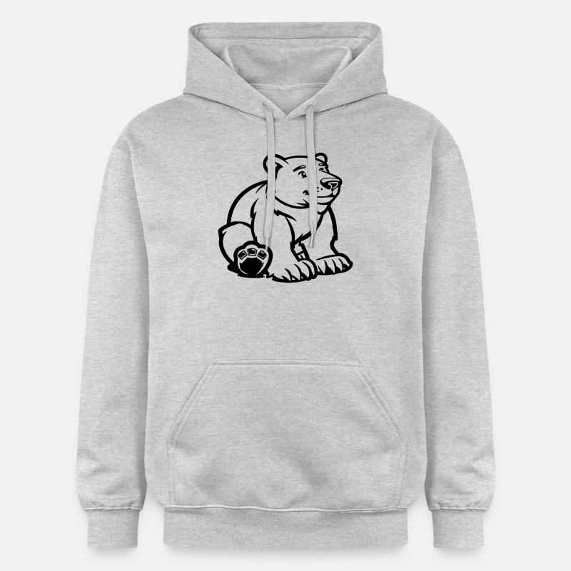 eisbär comic bär - Gildan Unisex Softstyle® Midweight Hoodie - Hellgrau meliert