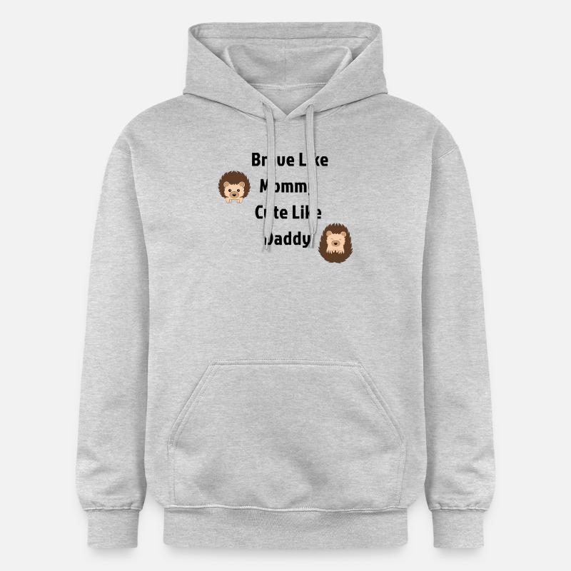 Courageux comme maman hérisson - Sweat à capuche Softstyle® Gildan Unisexe - gris clair chiné