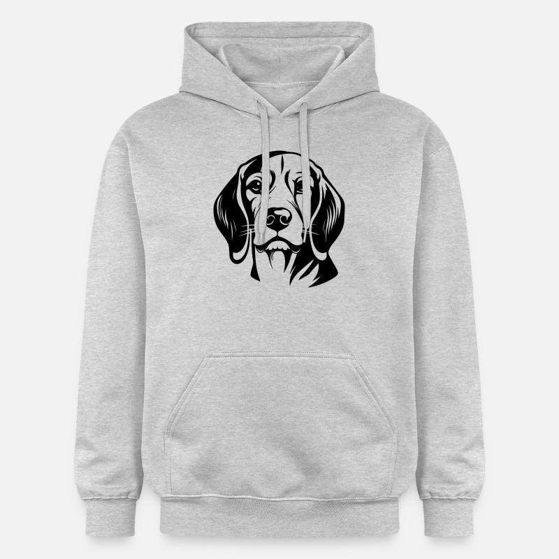Tête de chien Beagle - Sweat à capuche Softstyle® Gildan Unisexe - gris clair chiné