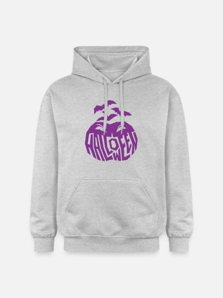 Purple Scary Pumpkin - Gildan Unisex Softstyle® Midweight Hoodie - light heather grey