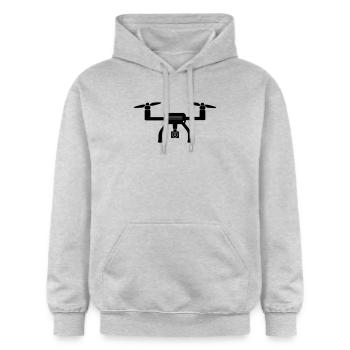 Drohne - Gildan Unisex Softstyle® Midweight Hoodie - Hellgrau meliert - Vorne - Liana (172cm) & Jaron (178cm)