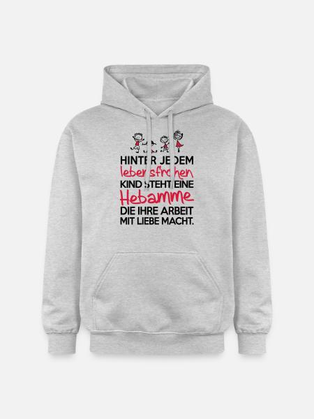 Hebamme mit Liebe - Gildan Unisex Softstyle® Midweight Hoodie - Hellgrau meliert