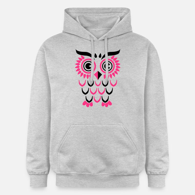 Owl Eule - Sweat à capuche Softstyle® Gildan Unisexe - gris clair chiné