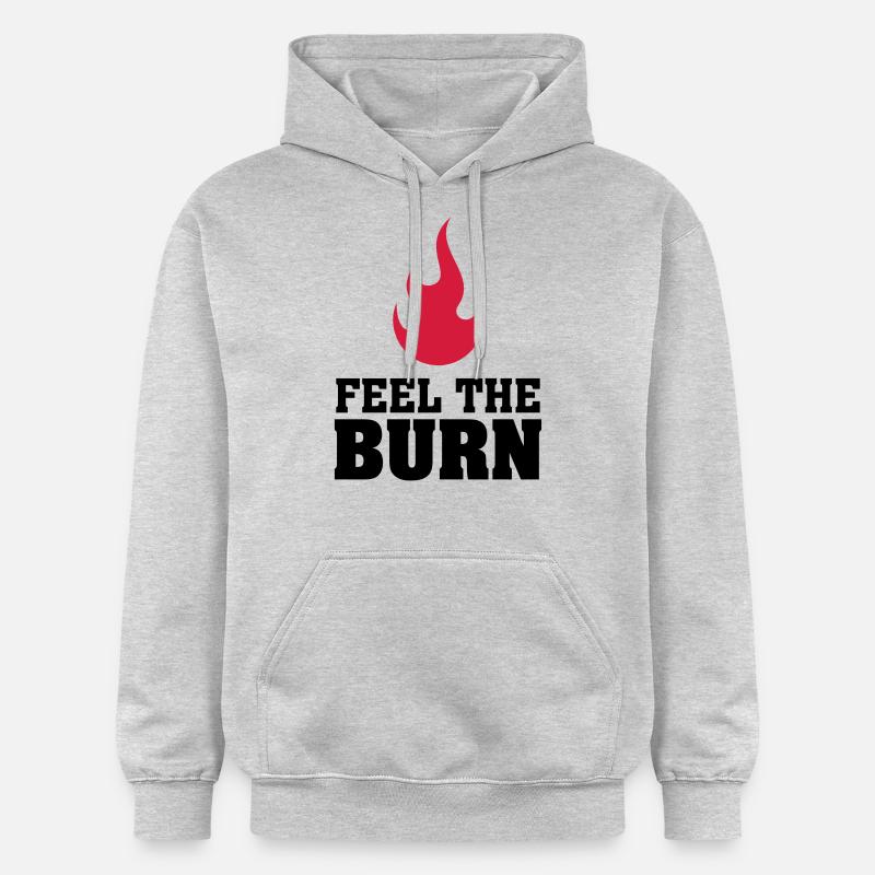Feel The Burn (Flame) - Gildan Unisex Softstyle® Midweight Hoodie - Hellgrau meliert