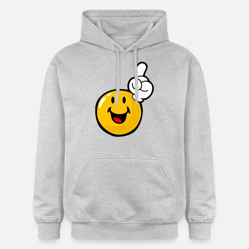 Smiley Eager - Sweat à capuche Softstyle® Gildan Unisexe - gris clair chiné