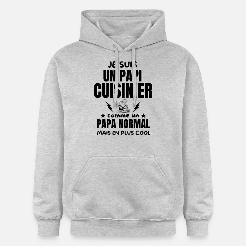 PAPI CUIISNIER - Sweat à capuche Softstyle® Gildan Unisexe - gris clair chiné