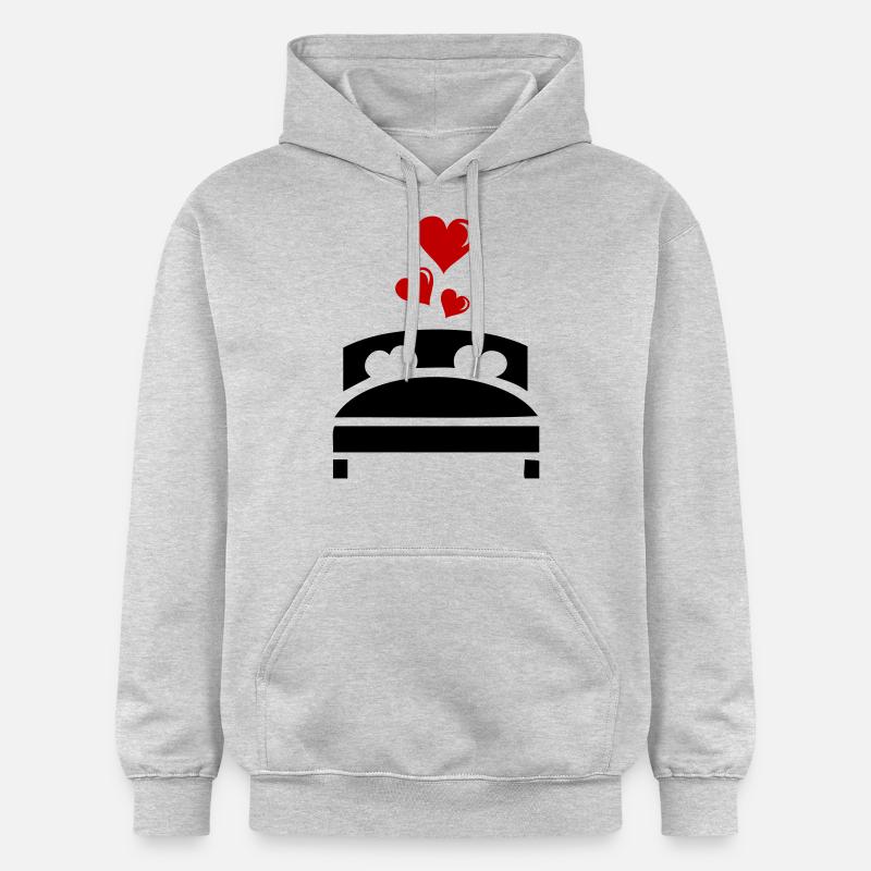 Lit de mariage Coeurs - Sweat à capuche Softstyle® Gildan Unisexe - gris clair chiné