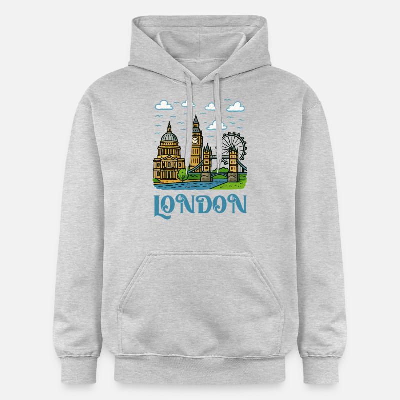 Ville de Londres 1 - Sweat à capuche Softstyle® Gildan Unisexe - gris clair chiné