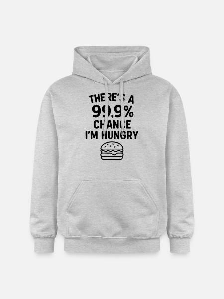 essen witz hungrig - Gildan Unisex Softstyle® Midweight Hoodie - Hellgrau meliert