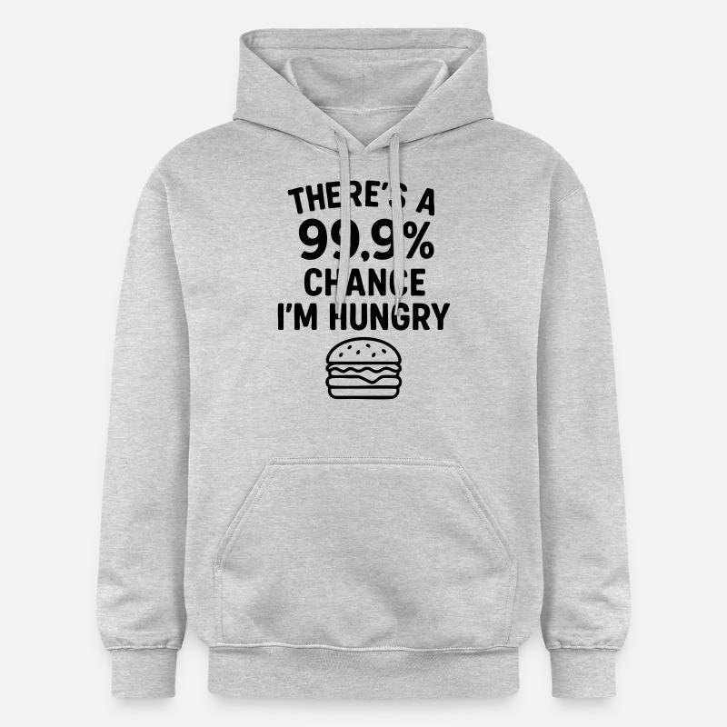 plaisanterie sur la nourriture affamé - Sweat à capuche Softstyle® Gildan Unisexe - gris clair chiné