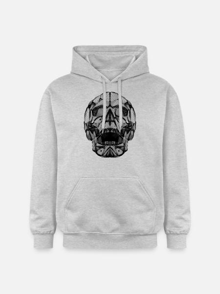 Human Skull - Gildan Unisex Softstyle® Midweight Hoodie - light heather grey