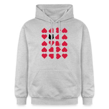 I love cats - Gildan Unisex Softstyle® Midweight Hoodie - light heather grey - Front - Liana (172cm) & Jaron (178cm)