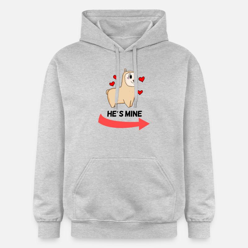 He is Mine - Partnerlook 1 - Sweat à capuche Softstyle® Gildan Unisexe - gris clair chiné