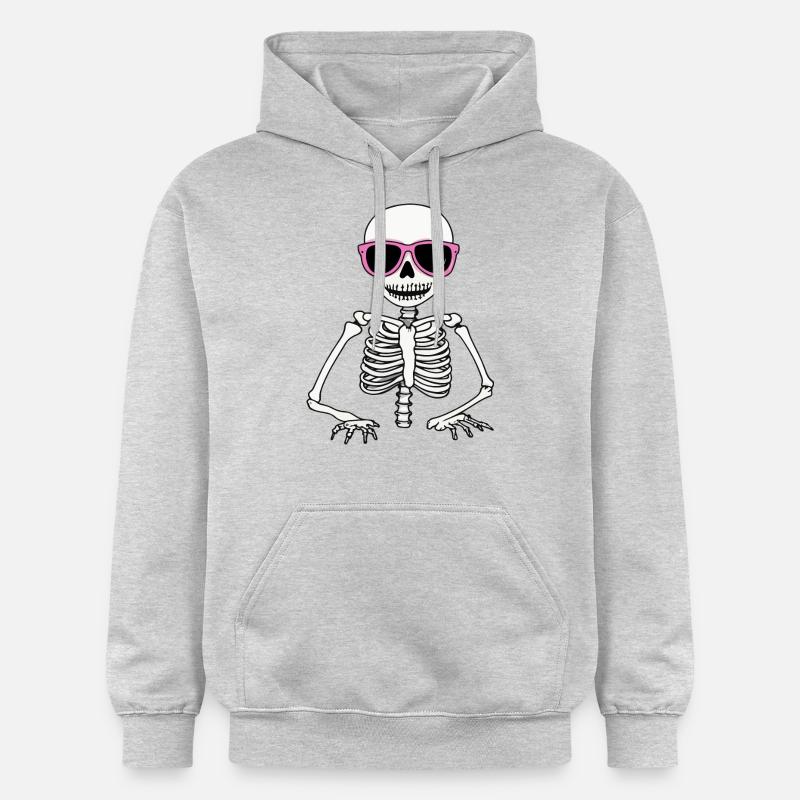 Squelette Halloween Cool - Sweat à capuche Softstyle® Gildan Unisexe - gris clair chiné