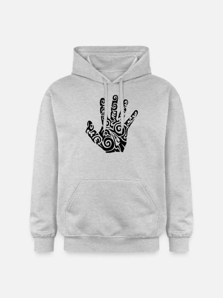 Stammes-Hand-Hand-finger 0 - Gildan Unisex Softstyle® Midweight Hoodie - Hellgrau meliert