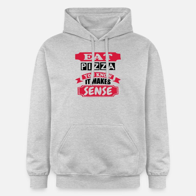 Manger de la pizza - Sweat à capuche Softstyle® Gildan Unisexe - gris clair chiné