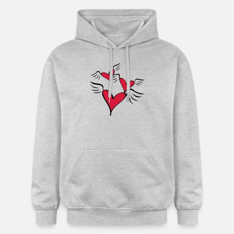 coeurs voler l'amour - Sweat à capuche Softstyle® Gildan Unisexe - gris clair chiné