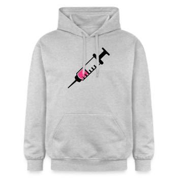 Spritze - Gildan Unisex Softstyle® Midweight Hoodie - Hellgrau meliert - Vorne - Liana (172cm) & Jaron (178cm)