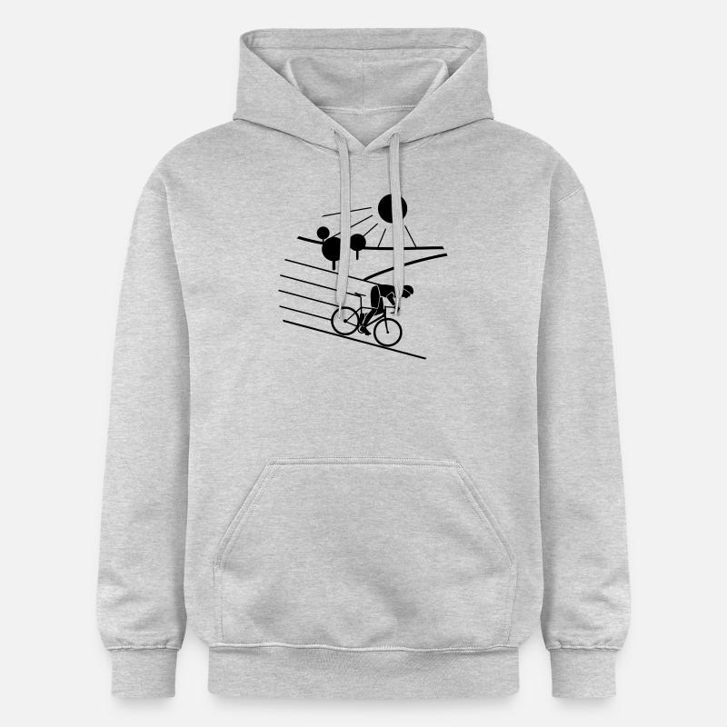 Bicycle | Sun - Mountains - Nature - Sweat à capuche Softstyle® Gildan Unisexe - gris clair chiné