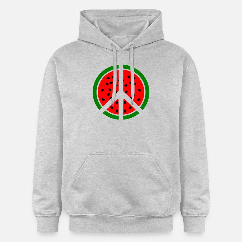 Symbole de paix pastèque - Sweat à capuche Softstyle® Gildan Unisexe - gris clair chiné