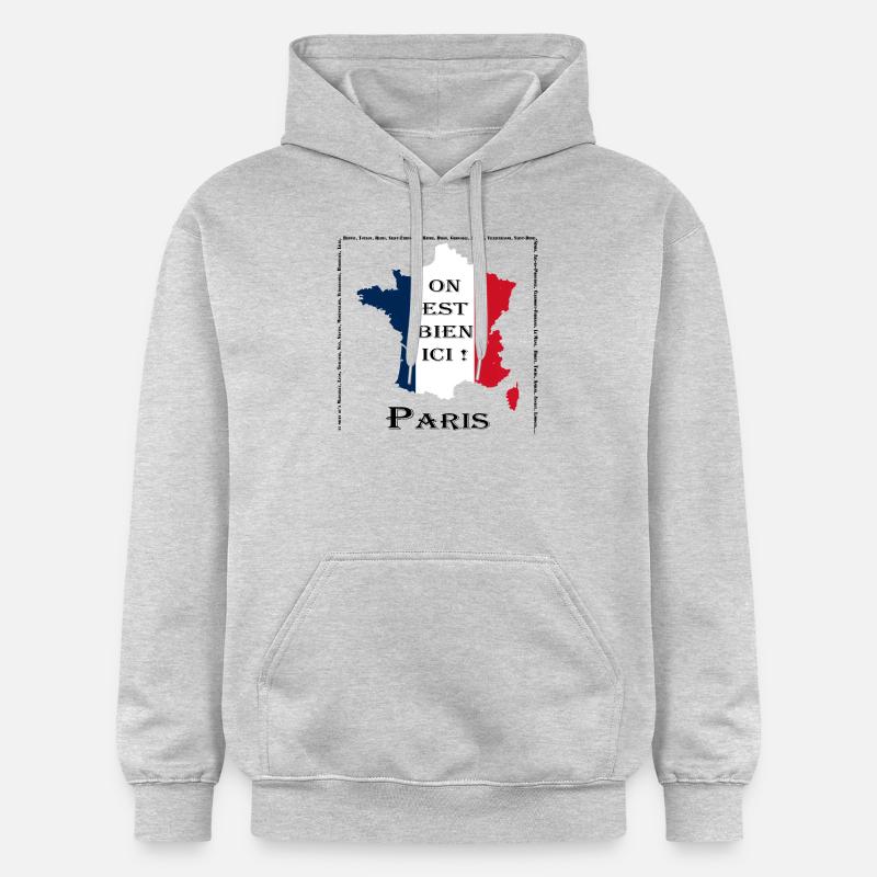 On est bien à Paris - Sweat à capuche Softstyle® Gildan Unisexe - gris clair chiné