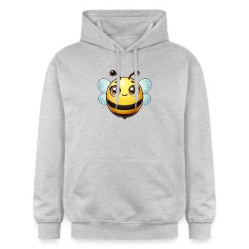 abeille - Sweat à capuche Softstyle® Gildan Unisexe - gris clair chiné - Devant - Liana (172cm) & Jaron (178cm)
