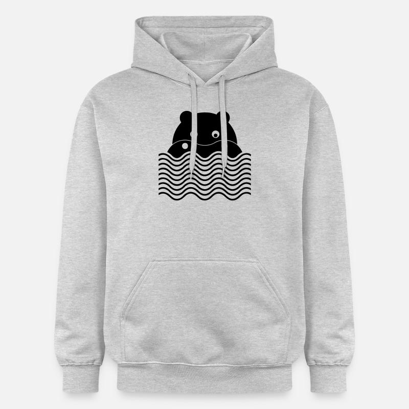Das Nilpferd - Gildan Unisex Softstyle® Midweight Hoodie - Hellgrau meliert