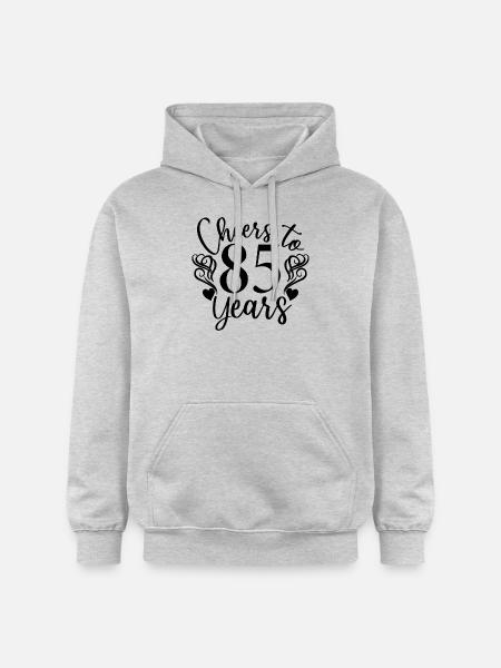 Vive 85 ans 85e anniversaire - Sweat à capuche Softstyle® Gildan Unisexe - gris clair chiné