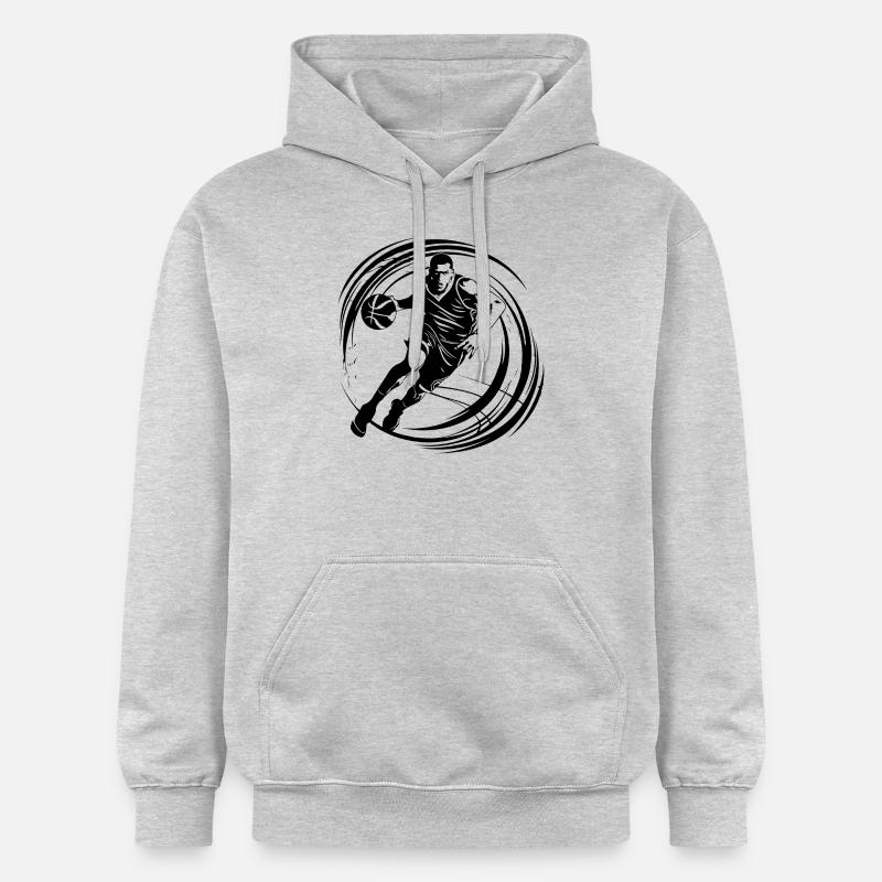 Basketteur Basketteur Basketteur Silhouette - Sweat à capuche Softstyle® Gildan Unisexe - gris clair chiné