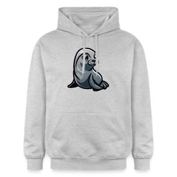 Robbe Tier Comic - Gildan Unisex Softstyle® Midweight Hoodie - Hellgrau meliert - Vorne - Liana (172cm) & Jaron (178cm)