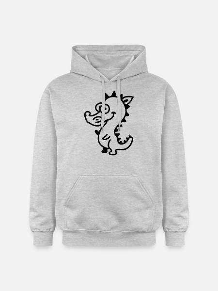 Drachen - Line - Gildan Unisex Softstyle® Midweight Hoodie - Hellgrau meliert