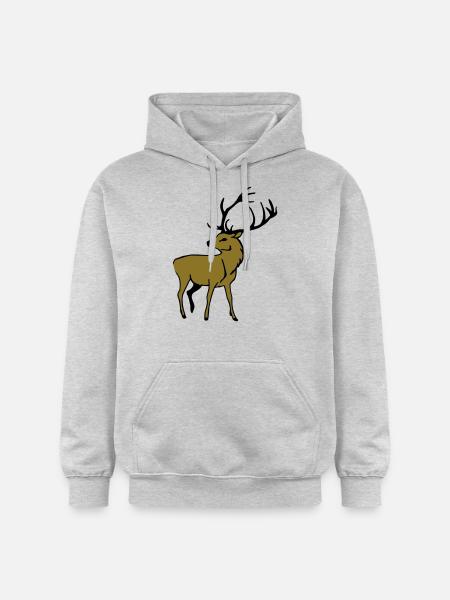 Edler Hirsch - Gildan Unisex Softstyle® Midweight Hoodie - Hellgrau meliert