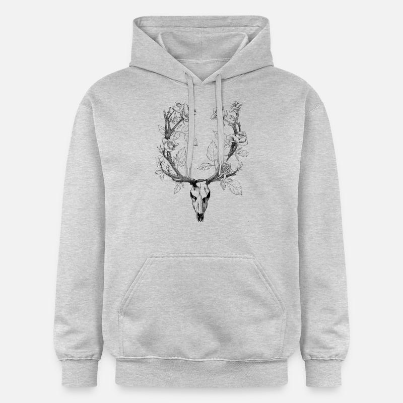 cerf roses - Sweat à capuche Softstyle® Gildan Unisexe - gris clair chiné