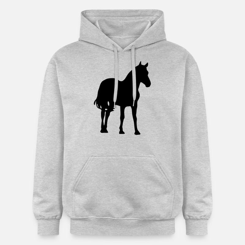 cheval - Sweat à capuche Softstyle® Gildan Unisexe - gris clair chiné