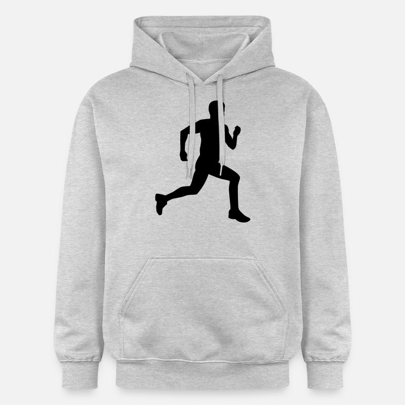 Courir - Sweat à capuche Softstyle® Gildan Unisexe - gris clair chiné