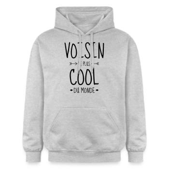 Nachbar / Nachbarschaft / Nachbarin / Haus - Gildan Unisex Softstyle® Midweight Hoodie - Hellgrau meliert - Vorne - Liana (172cm) & Jaron (178cm)