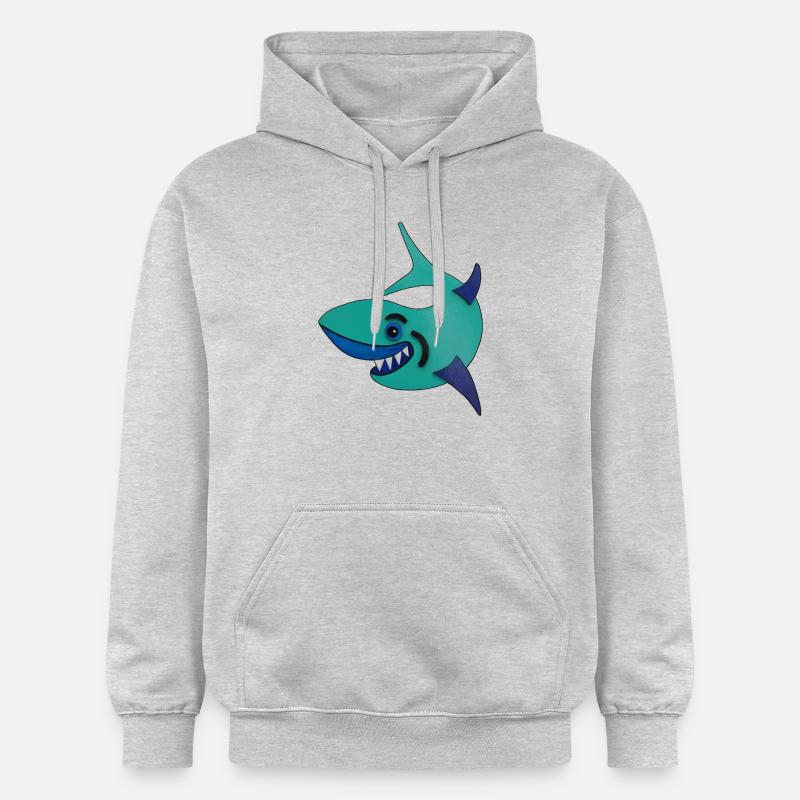 Requin - Sweat à capuche Softstyle® Gildan Unisexe - gris clair chiné