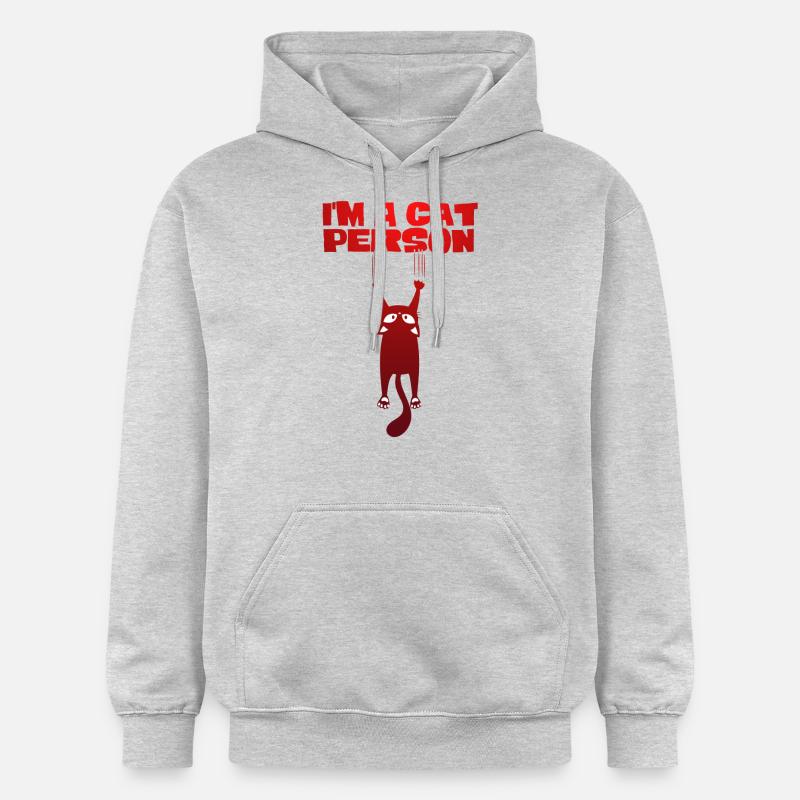 Ich bin ein Katzenmensch - Gildan Unisex Softstyle® Midweight Hoodie - Hellgrau meliert