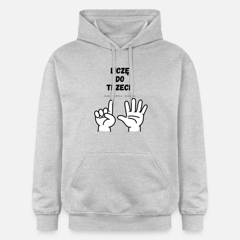 Je compte jusqu’à trois - Sweat à capuche Softstyle® Gildan Unisexe - gris clair chiné