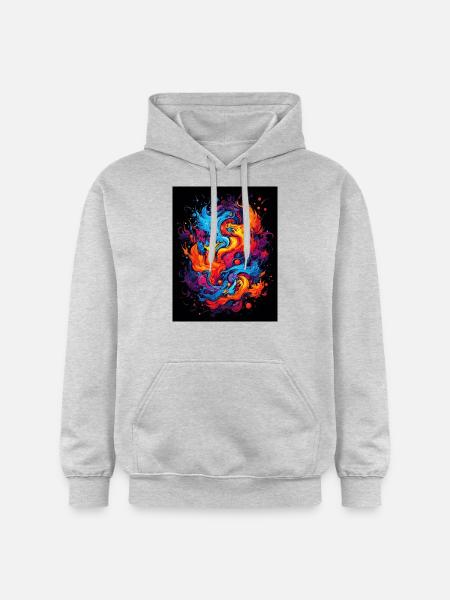 Abstrakter Farbwirbel - Gildan Unisex Softstyle® Midweight Hoodie - Hellgrau meliert