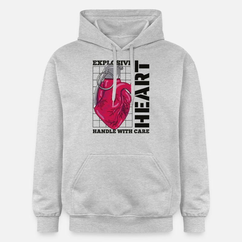 Exploding Heart - Gildan Unisex Softstyle® Midweight Hoodie - light heather grey