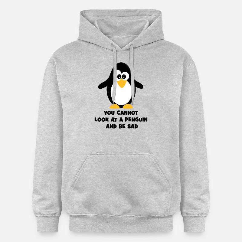 Pingouin - Sweat à capuche Softstyle® Gildan Unisexe - gris clair chiné