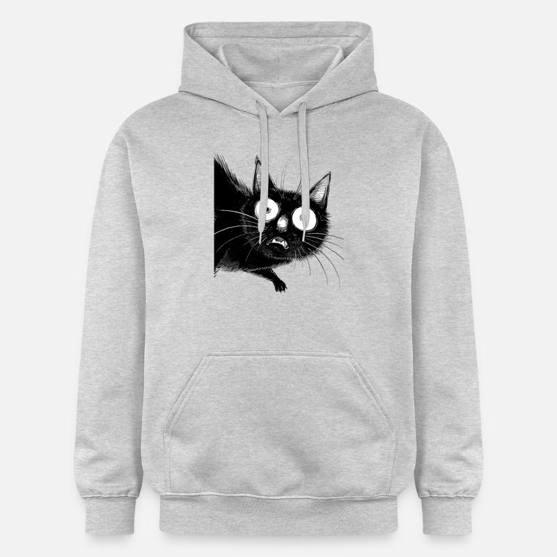 Chat noir Danny - Sweat à capuche Softstyle® Gildan Unisexe - gris clair chiné