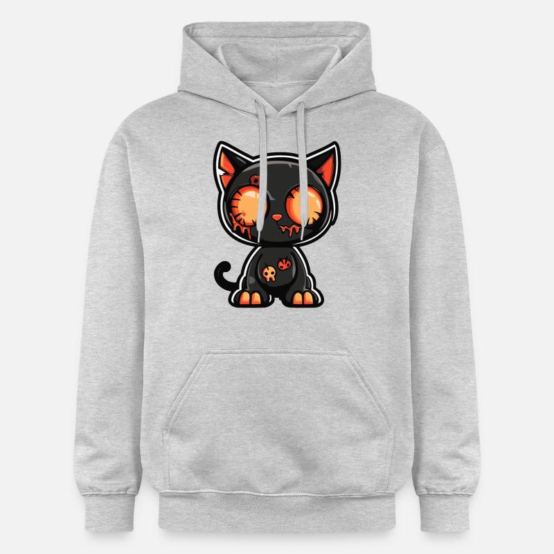 Chat Halloween Bande dessinée drôle - Sweat à capuche Softstyle® Gildan Unisexe - gris clair chiné