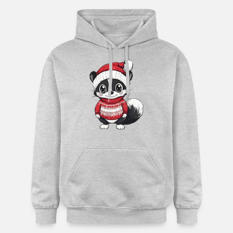 Noël Skunk - Sweat à capuche Softstyle® Gildan Unisexe - gris clair chiné