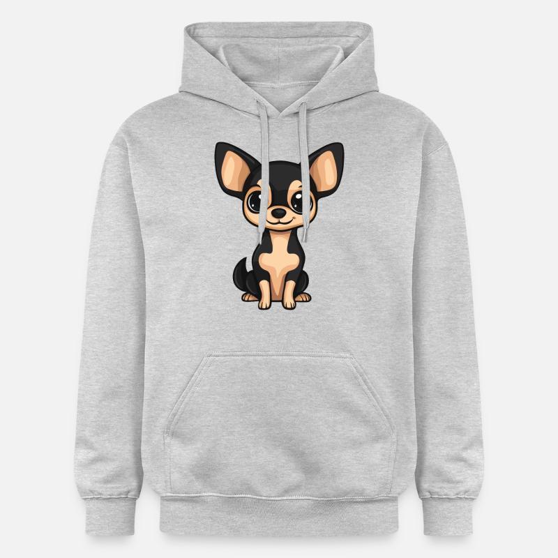 Chihuahua chien bande dessinée bébé - Sweat à capuche Softstyle® Gildan Unisexe - gris clair chiné