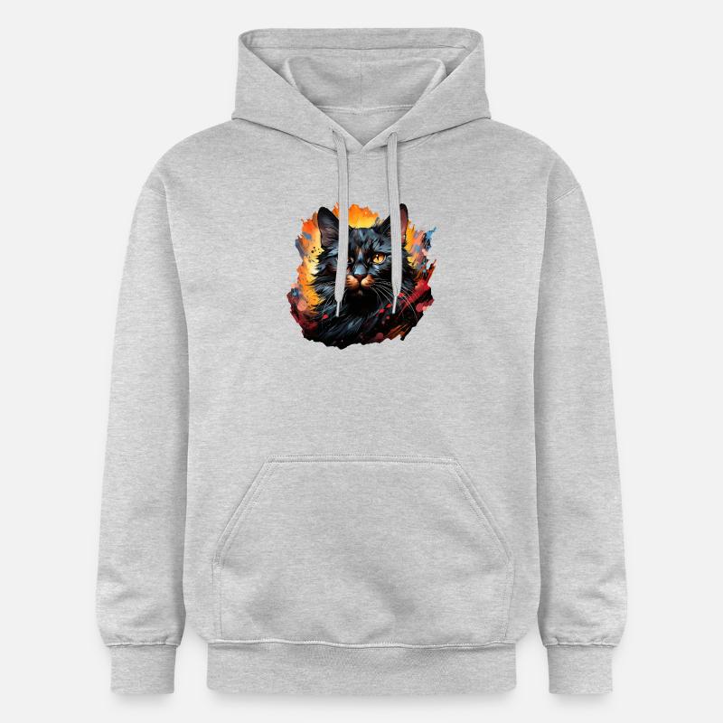 Chat - Sweat à capuche Softstyle® Gildan Unisexe - gris clair chiné