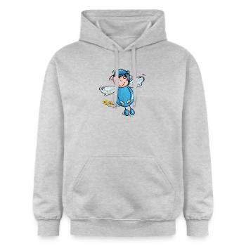 Schutzengel Leon - Gildan Unisex Softstyle® Midweight Hoodie - Hellgrau meliert - Vorne - Liana (172cm) & Jaron (178cm)