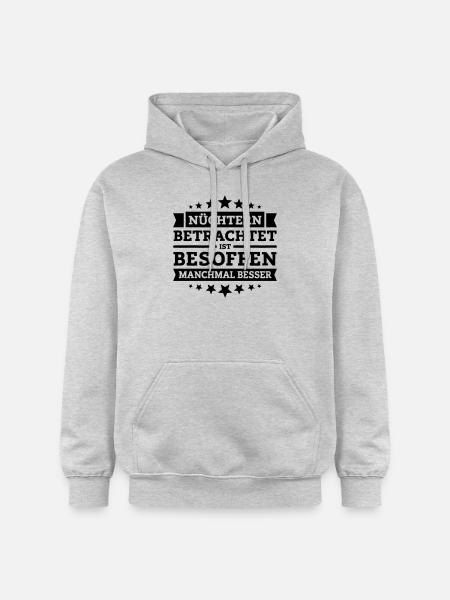Nüchtern betrachtet... - Gildan Unisex Softstyle® Midweight Hoodie - Hellgrau meliert